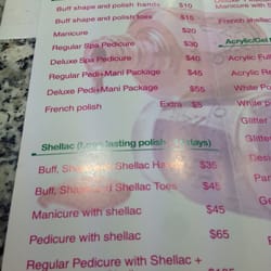Adelaide Nails and Beauty - Prices part 1, as at Sept 3, 2015