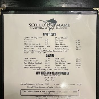 Sotto Mare - Seafood Near Me - San Francisco, California Sotto Mare - Seafood Near Me - San Francisco, California