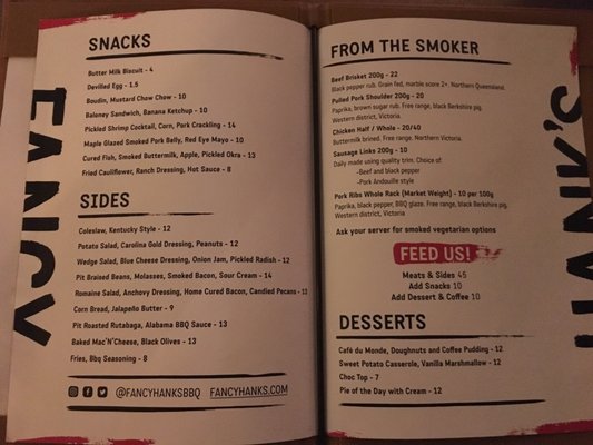 Menu photo 1 Fancy Hank's Melbourne, VIC