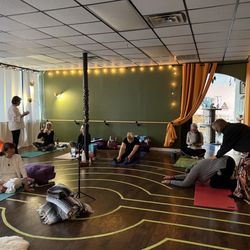 Open Hearts Yoga Sanctuary - The yoga studio has a labyrinth on the floor!