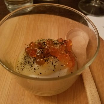 The Wooden Table - soft boiled egg, roe. this was my favorite. - Personal Chefs Near Me The Wooden Table - soft boiled egg, roe. this was my favorite. - Personal Chefs Near Me