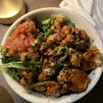 Prohibition Rooftop Bar & Grill - Pork Belly and Cauliflower Bowl - New American Near Me - Madison, Alabama Prohibition Rooftop Bar & Grill - Pork Belly and Cauliflower Bowl - New American Near Me - Madison, Alabama
