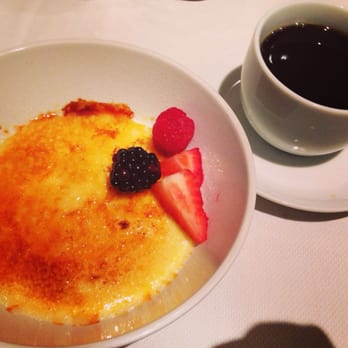 Five Crowns - amazing creme brulee w fruit (glutenfree) coffee - Steakhouses Near Me - Corona del Mar, California
