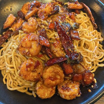 P.F. Chang's - The Lo Mean with Shrimps And Red Chili Peppers Longlife Noodles & Prawns Longlife Noodles & Prawns - Asian Fusion Near Me - Metairie, Louisiana P.F. Chang's - The Lo Mean with Shrimps And Red Chili Peppers Longlife Noodles & Prawns Longlife Noodles & Prawns - Asian Fusion Near Me - Metairie, Louisiana