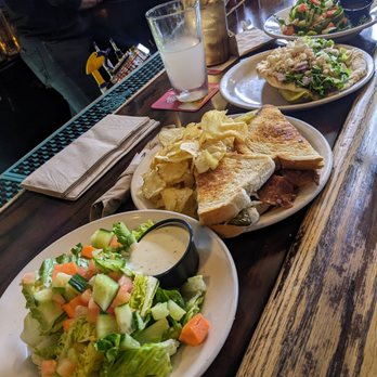 Olde Towne Tavern - Jalapeno popper grilled cheese with bacon, Gyro and we both got their side salad. - Bars Near Me - Columbus, Ohio