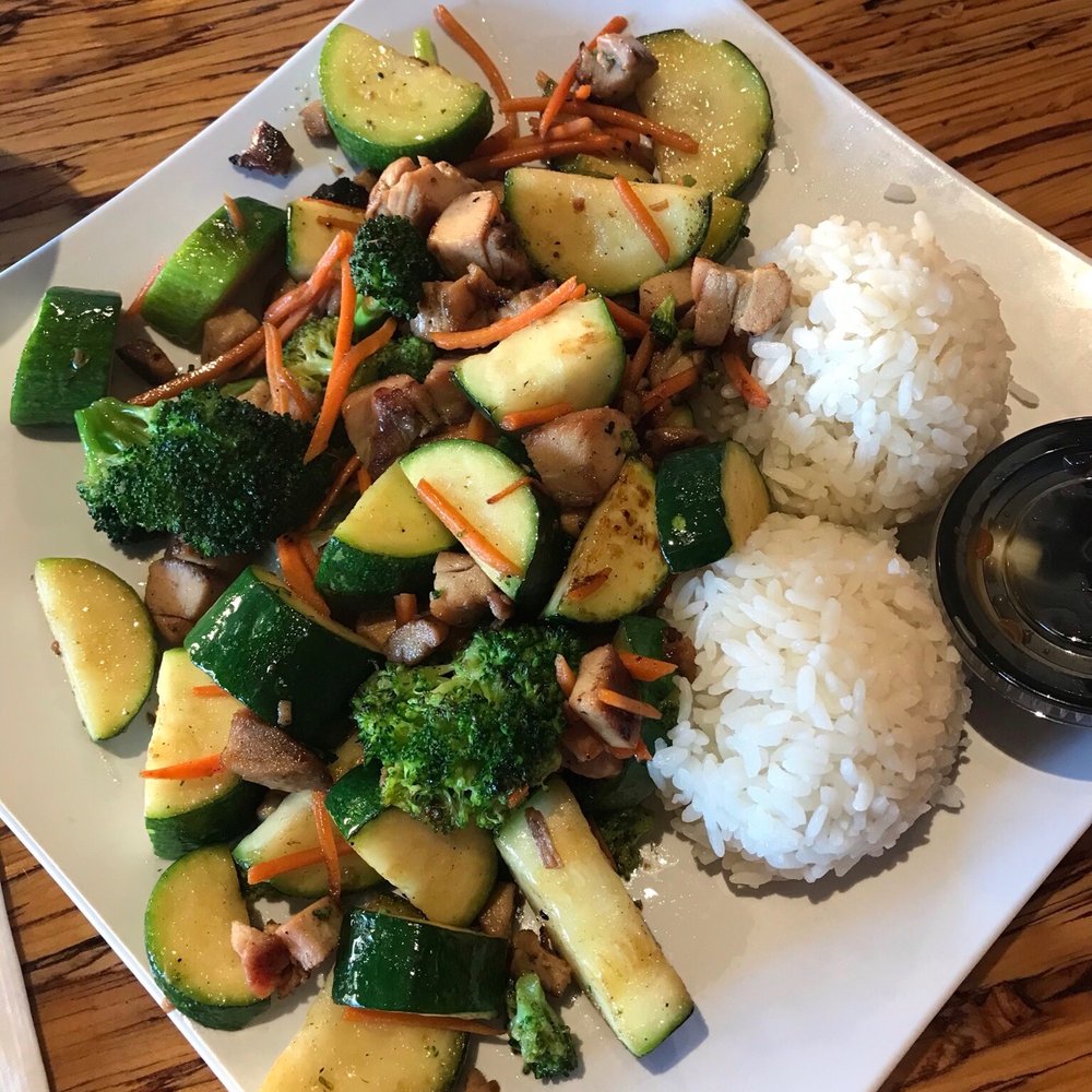Guahan Grill - Stir fry vegs with chicken and steamed rice. - Barbeque Near Me - Oceanside, California Guahan Grill - Stir fry vegs with chicken and steamed rice. - Barbeque Near Me - Oceanside, California