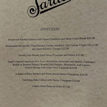 Sardi's - Menu - American Near Me - New York, New York