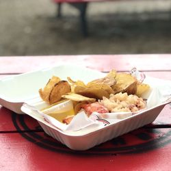 Bar Harbor Lobster Pound - hot roll & chips