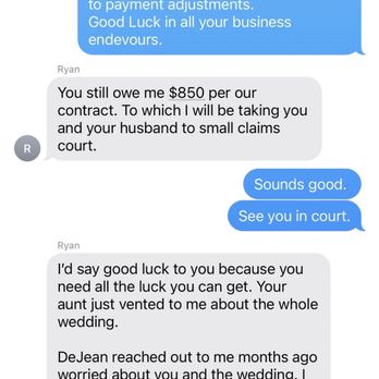 Atwood Designs - I think a screenshot of how business is handled here is suffice. Needless to say I made the right decision to cut ties with Ryan. - Party & Event Planning Near Me Atwood Designs - I think a screenshot of how business is handled here is suffice. Needless to say I made the right decision to cut ties with Ryan. - Party & Event Planning Near Me