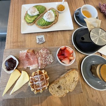Cafe Orso - Avocado toast with poached eggs and a European breakfast.  Great way to start the day! - Cafes Near Me - North Vancouver, British Columbia