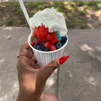 Ice Queens - Snowball/cone with custard on top - Shaved Ice Near Me - Baltimore, Maryland