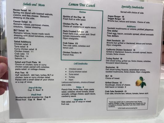 Menu photo 1 Lemon Tree Vero Beach, FL Menu photo 1 Lemon Tree Vero Beach, FL