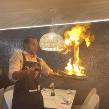 Greek Bistro - Saganaki table side prep... Opa!!! - Greek Near Me - Glendale, California
