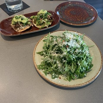 SOCIAL BIRD - Arugula salad and pork tostadas. - Gastropubs Near Me - Lafayette, California
