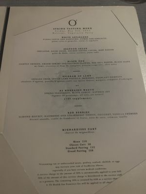 Menu photo 4 O' by Claude Le Tohic San Francisco, CA Menu photo 4 O' by Claude Le Tohic San Francisco, CA