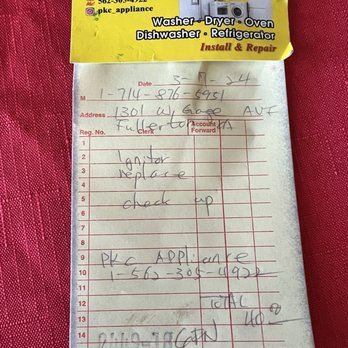PKC Appliance - Receipt for "check up" when it's supposed to be a FREE consultation. - Appliances & Repair Near Me