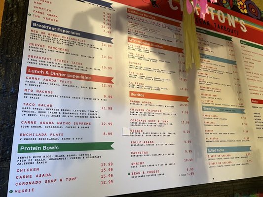 Menu photo 3 Clayton's Mexican Take Out Coronado, CA