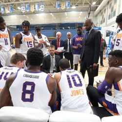 Team huddle.