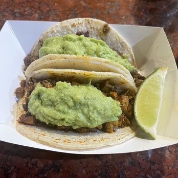Fat Burrito - Carne Asada & Al Pastor Street Tacos (I added guac for an additional fee) so worth it! - Mexican Near Me - Rancho Cucamonga, California Fat Burrito - Carne Asada & Al Pastor Street Tacos (I added guac for an additional fee) so worth it! - Mexican Near Me - Rancho Cucamonga, California
