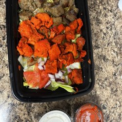 Bucks Gyro - Lamb and chicken combo over rice/salad