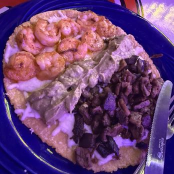 Desvelados - La Mamalona quesadilla (shrimp, asada and guacamole) this pic doesn't do justice - Mexican Near Me - West Covina, California Desvelados - La Mamalona quesadilla (shrimp, asada and guacamole) this pic doesn't do justice - Mexican Near Me - West Covina, California