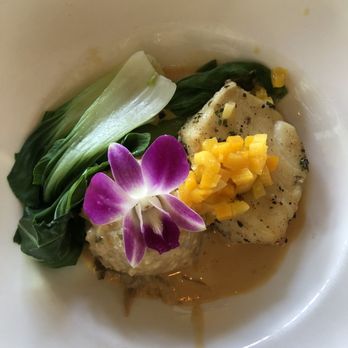 Geoffrey's Malibu - Sea bass with potato risotto - Seafood Near Me - Malibu, California Geoffrey's Malibu - Sea bass with potato risotto - Seafood Near Me - Malibu, California