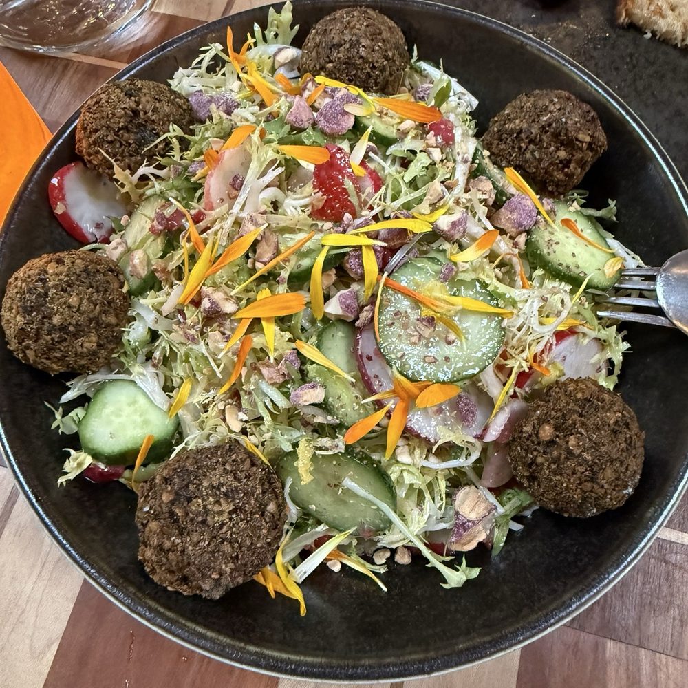 Twelvemonth - Tea party salad with falafel add on - Vegan Near Me - Burlingame, California Twelvemonth - Tea party salad with falafel add on - Vegan Near Me - Burlingame, California