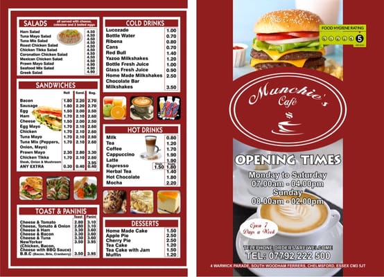 Menu photo 1 Munchies Cafe South Woodham Ferrers, ESS