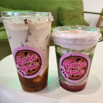 Bake Sale Bakery & Cafe - Pumpkin pie horchata & Strawberry matcha - Coffee & Tea Near Me - Azusa, California