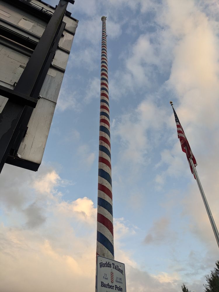WORLD’S TALLEST BARBER POLE Main St, Forest Grove, Oregon Local