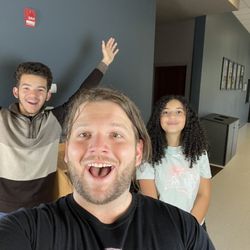 Next Gen Acting - Teen Actors celebrate after filming on-camera scene at the end of the semester.