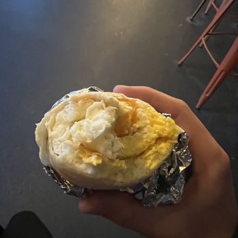 Steep Brewing and Coffee - Sausage breakfast burrito (less sausage) -$11 - Breweries Near Me - Keystone, Colorado