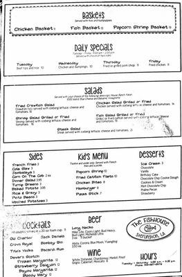 Menu photo 1 The Fish House Monroe, LA