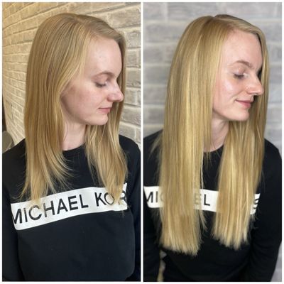 Extension Transformations - Hair extensions are one of the best tools for growing out your hair by adding length and fullness while protecting your natural hair. Free extension consultations available upon request.