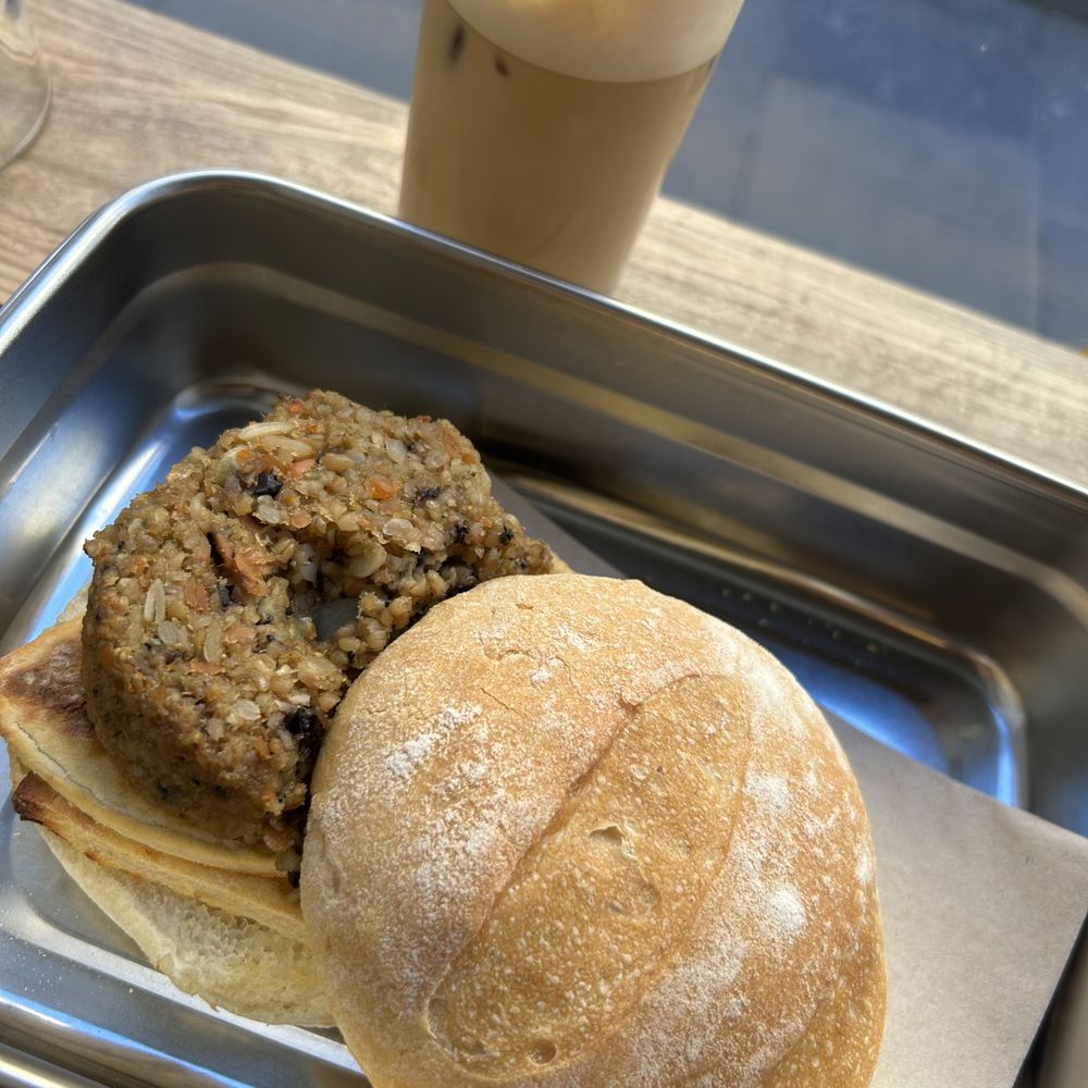 Iced Latte & Buttery Bap w Veggie Haggis + Tattie Scones Iced Latte & Buttery Bap w Veggie Haggis + Tattie Scones