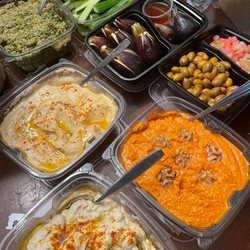 Afrin Market - Catering tailored to your budget, or get your Aleppo style spreads and apps Grab-And-Go. Babaghnoush, Hummus, Muhamarah, and some surprises.