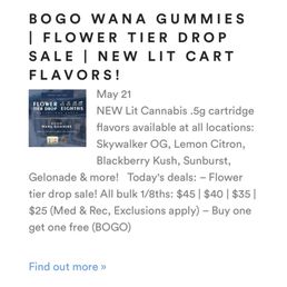 BOGO WANA GUMMIES - FALSE ADVERTISEMENT