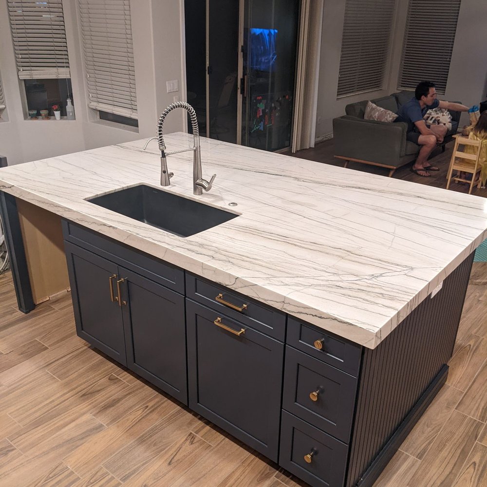 White Builder - a kitchen island with a sink - General Contractors Near Me - Scottsdale, Arizona White Builder - a kitchen island with a sink - General Contractors Near Me - Scottsdale, Arizona