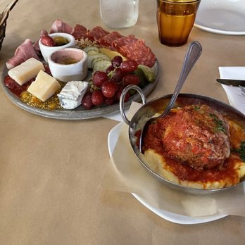 Gourmet Italia - Charcuterie board and meatball with polenta. - Italian Near Me - Temecula, California Gourmet Italia - Charcuterie board and meatball with polenta. - Italian Near Me - Temecula, California
