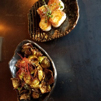 Shu Shop - Hot and sour Brussels sprouts & soy butter scallops @ Shu Shop - Bars Near Me - Birmingham, Alabama