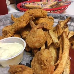 Catfish and shrimp platter. Catfish and shrimp platter.