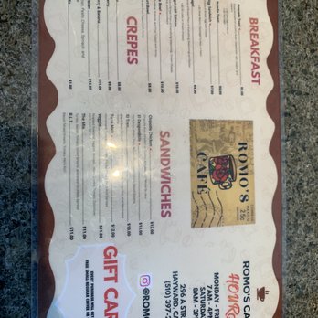 A Romo's Cafe - Menu - Coffee & Tea Near Me - Hayward, California