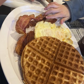 Jack's Restaurant & Bakery - Breakfast Combo with a waffle, bacon is irresistible - American Near Me - Bishop, California Jack's Restaurant & Bakery - Breakfast Combo with a waffle, bacon is irresistible - American Near Me - Bishop, California