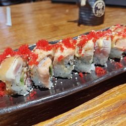 Out of control roll The salmon was a little more than seared...