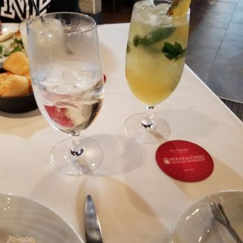Fogo de Chão - Mint pineapple lemonade and water. - Brazilian Near Me - Addison, Texas