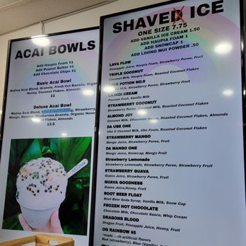 Wailua Shave Ice - Menu September 2023 - Shaved Ice Near Me - Kapaa, Hawaii Wailua Shave Ice - Menu September 2023 - Shaved Ice Near Me - Kapaa, Hawaii