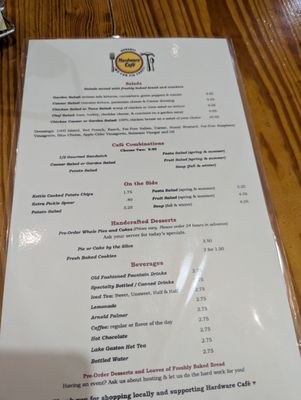 Menu photo 1 Hardware Cafe' Warrenton, NC Menu photo 1 Hardware Cafe' Warrenton, NC