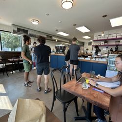 Rosebud Bakery - Busy yet airy inside. Lovely ambiance. Not too loud.
