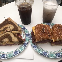 In the picture below is Ice American, Iced Almond Borge, Reuben, & Roast beef Sanwhich In the picture below is Ice American, Iced Almond Borge, Reuben, & Roast beef Sanwhich