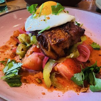 Valley Goat - yucatan pork belly & tomato ($30) - New American Near Me - Sunnyvale, California Valley Goat - yucatan pork belly & tomato ($30) - New American Near Me - Sunnyvale, California